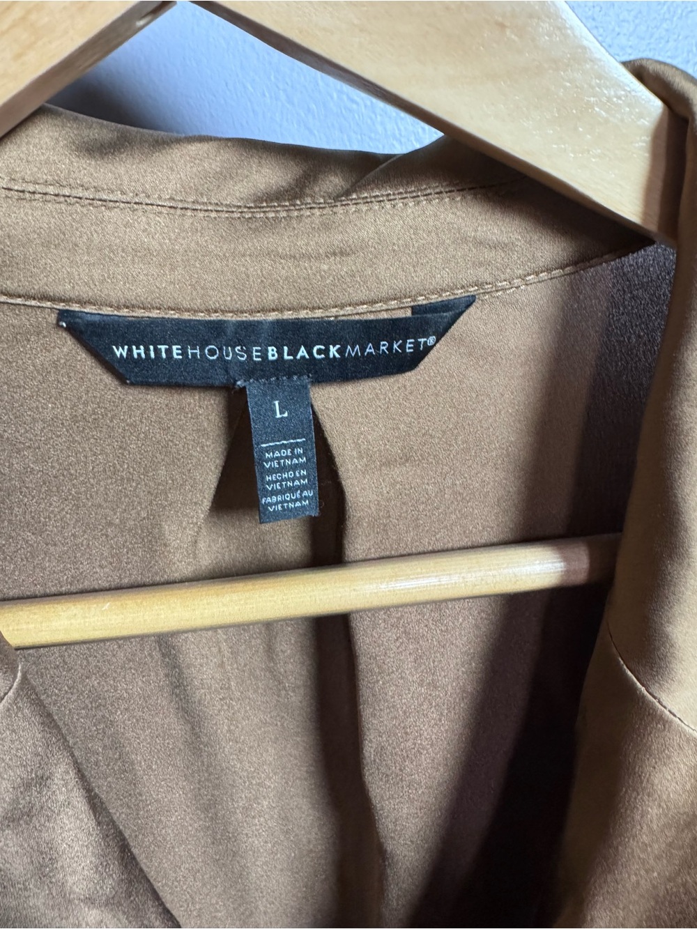 White House Black Market Brown Button-Down Shirt